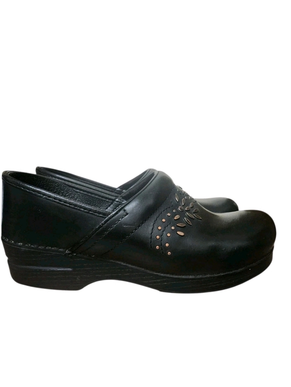 Dansko Patricia Studded Black Leather Clog Women Size 41 US 10.5-11 Mules Nurses - Picture 4 of 15